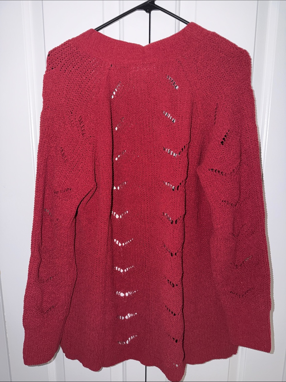 Maurices Red Open-Front Women's Sweater Cardigan - Picture 2 of 4